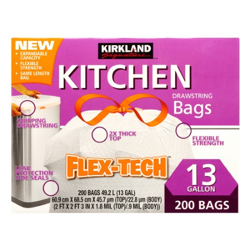 [1089787] BOLSAS PARA BASURA 49 L KIRKLAND SIGNATURE, CAJA CON 200