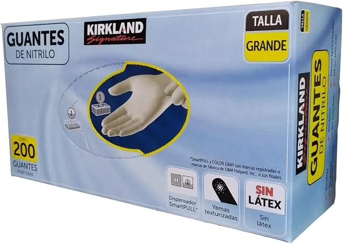 GUANTES DE NITRILO 200 PZAS GDE KIRKLAND SIGNATURE