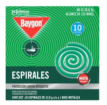 [7501032915339] INSECTICIDA ESPIRALES BAYGON VERDE C/10 24/10