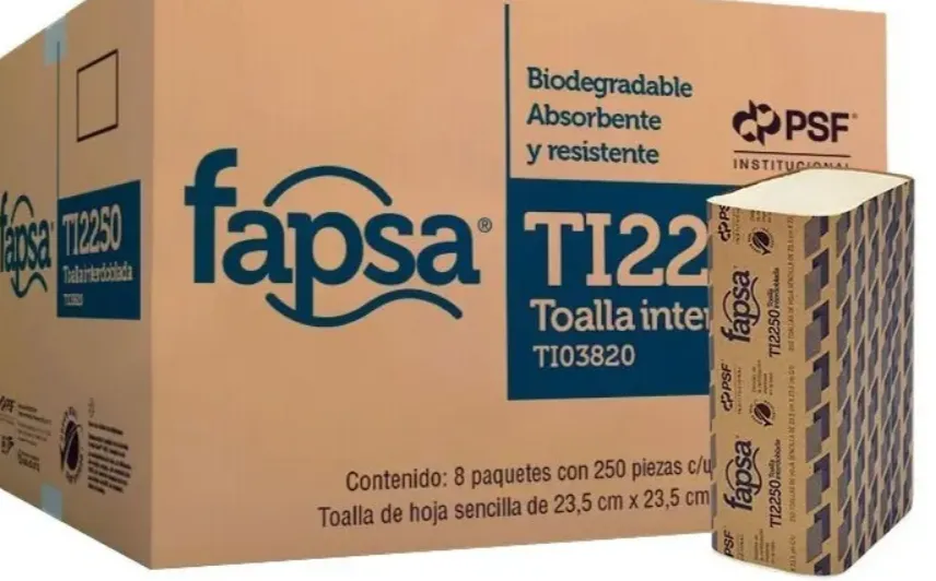 [TI2250] TOALLA INTERDOBLADA BLANCA FAPSA 8 CON 250