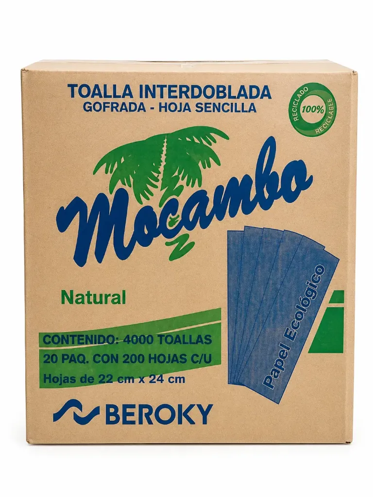 [01321] TOALLA INTERDOBLADA NATURAL MOCAMBO C/4000 20/200