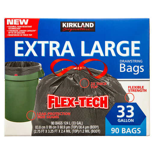 BOLSAS PARA BASURA 124 L KIRKLAND SIGNATURE, ROLLO CON 45 BOLSAS