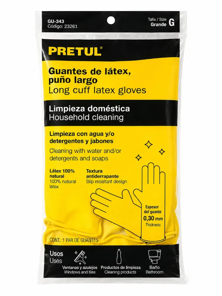 [23261] [23261] GUANTES DE LATEX P/LIMPIEZ GRANDES