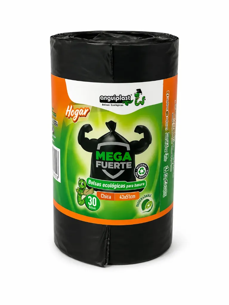BOLSA NEGRA EN ROLLO ANGUIPLAST 43 X 51 CM AROMA LIMON C/30 PZ 30/30