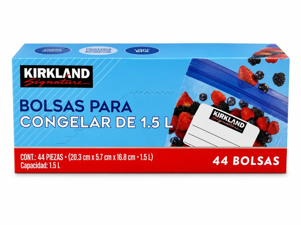 [1843112-1] BOLSAS PARA CONGELAR 1.5L 44 PZAS  KIRKLAND